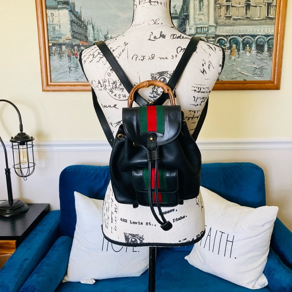 RARE GUCCI LEATHER SHERRYLINE BACKPACK - Picture 4 of 16